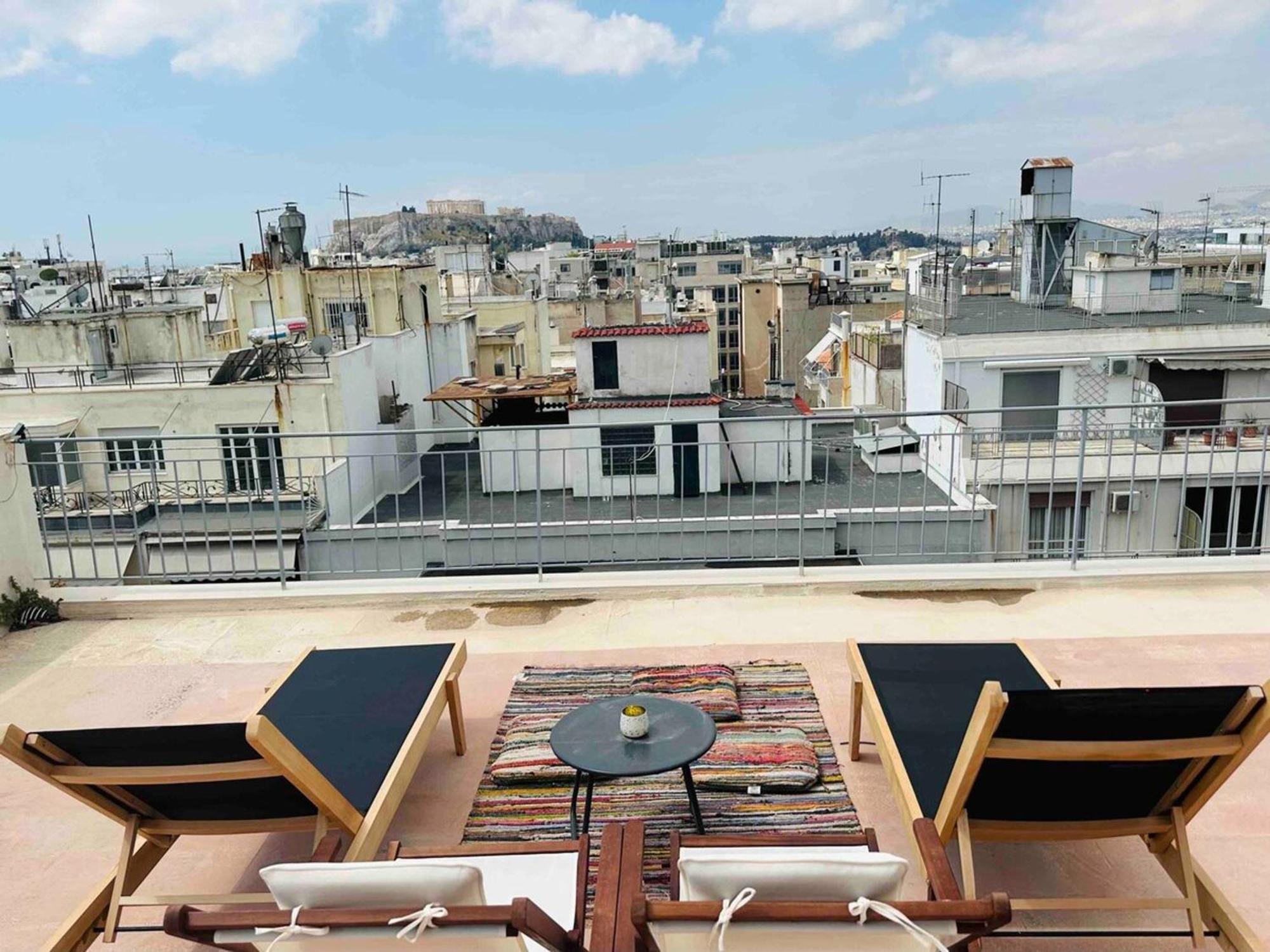 200Mbps Wifi - Penthouse With Acropolis View Apartment Athena Bagian luar foto